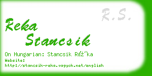 reka stancsik business card